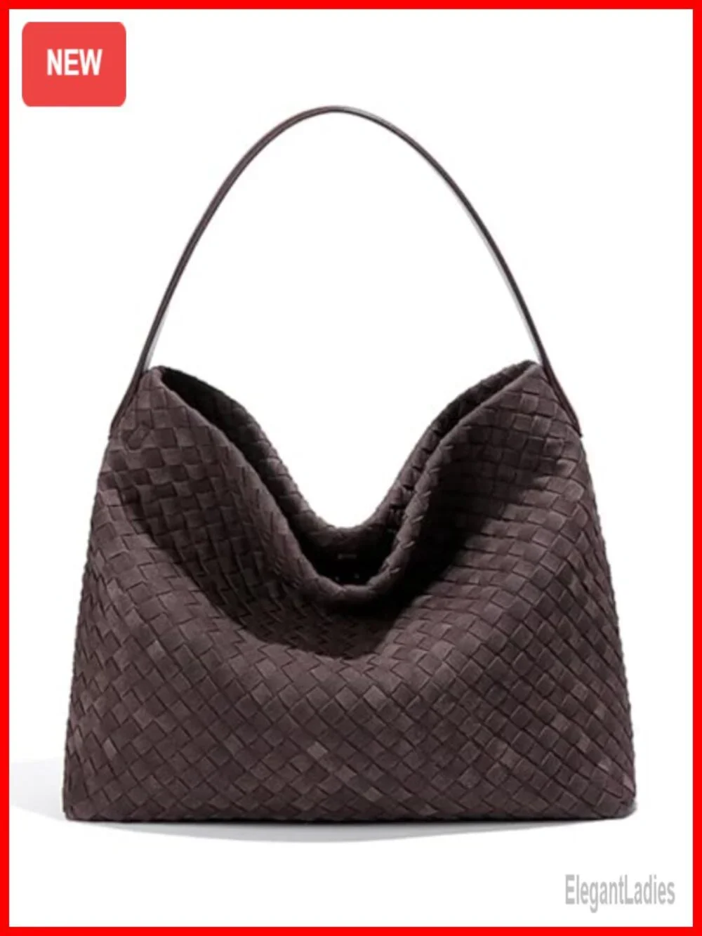 Trendy Suede Woven Tote Bag Hobo Shoulder Bag Work Purse Travel Handbag